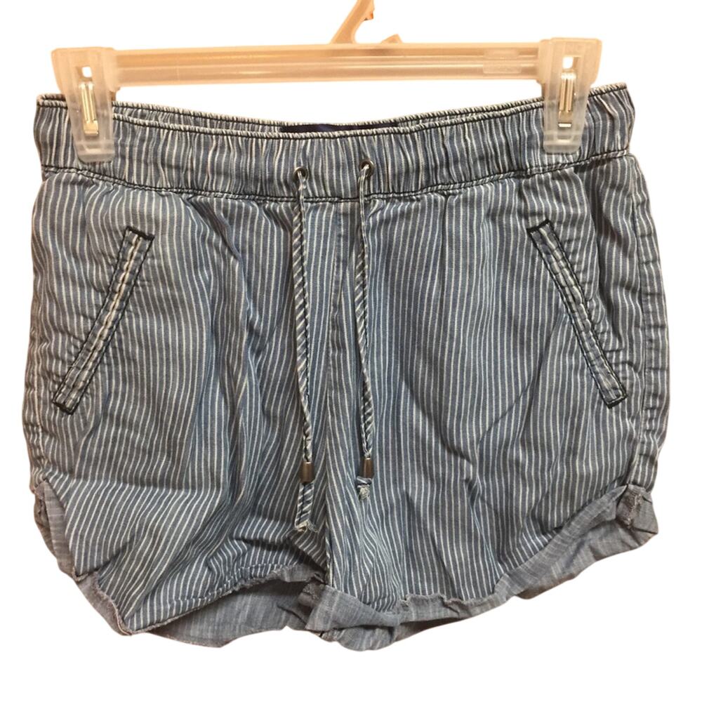 Blue Rain Flowy Striped Shorts Blue/White